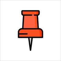 A red push pin icon on a white background vector