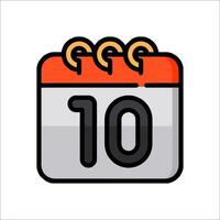 Calendar icon with the number 10 on it vector