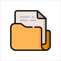 Folder icon with paper document illustration vector