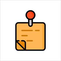 A pin on a piece of paper icon vector