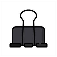 A black and white image of a paper clip vector