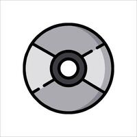 A black and white illustration of a disk vector