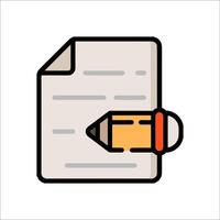 A pencil and paper icon on a white background vector