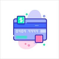 Credit card icon with dollar sign vector