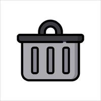 A trash can icon on a white background vector