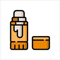 A bottle of perfume and a container of perfume vector