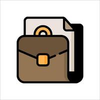 A briefcase with a folder and a pen vector
