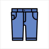 A blue pair of pants on a white background vector