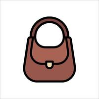 A brown purse icon on a white background vector