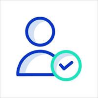A person with a check mark and a circle vector