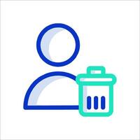 A person with a trash can icon vector