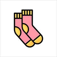 A pair of socks with pink and yellow socks vector