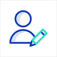 A person holding a pencil and writing on a white background vector