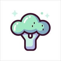 A cartoon broccoli icon on a white background vector