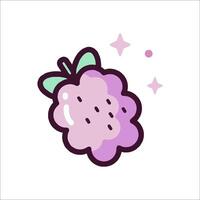A purple raspberry with stars on it vector