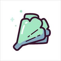 A green leaf with a star on it vector