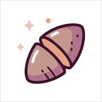 An illustration of a shell with a star on it vector