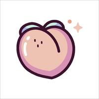 A peach with a star on it vector
