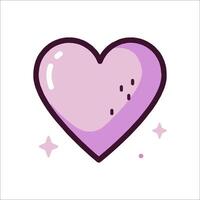 A purple heart with stars on it vector