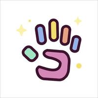A colorful hand with stars and a star in the middle vector