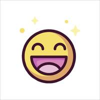 A smiling emoticion with stars and a yellow face vector