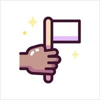 A hand holding a flag with stars on it vector
