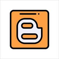A simple icon of a b in orange and black vector