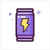 A can of energy drink with a lightning bolt on it vector