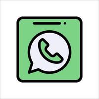 Whatsapp icon with green background vector