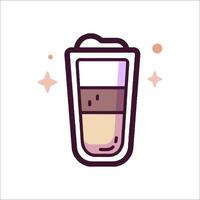 A drink with a straw in it on a white background vector