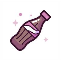 A soda bottle with a pink label on it vector