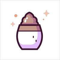 A jar of chocolate pudding with stars on it vector