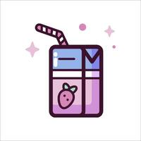A strawberry drink with a straw and a straw vector