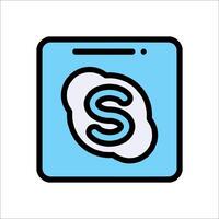 Skype icon with a cloud in the center vector