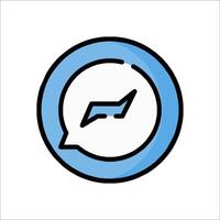 The icon for the chat app on the white background vector
