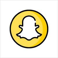 Snapchat logo with a yellow circle vector