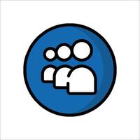 A blue circle with four people in it vector