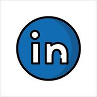 Linkedin logo in a circle vector