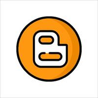 A flat icon of a b in an orange circle vector