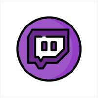 Twitch chat icon with purple background vector