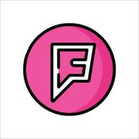 The letter f in pink on a white background vector