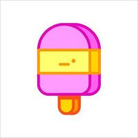 An ice cream bar with a pink and yellow stripe vector