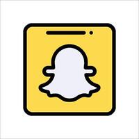 Snapchat logo with a yellow square vector