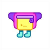 A colorful bag with a person in it vector