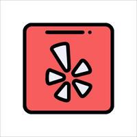 A red and white icon with a red heart on it vector