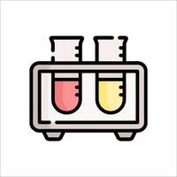 A test tube with two different colors in it vector