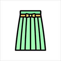 A green skirt with a bow on it vector