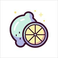 A lemon slice with a star on it vector