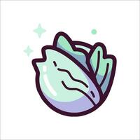 A cartoon lettuce icon vector