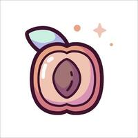 An illustration of a peach with a star on it vector
